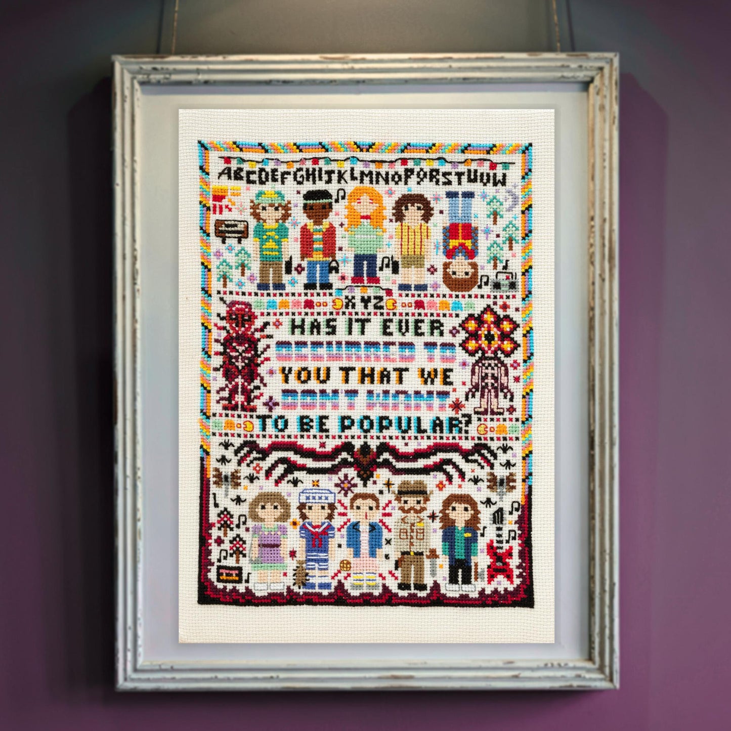 Stranger Upsidedown Cross Stitch Print