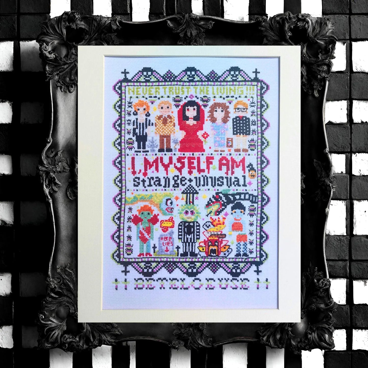 Strange and Unusual Cross Stitch Print