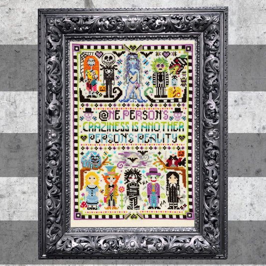 Tim Burton Cross Stitch Print,