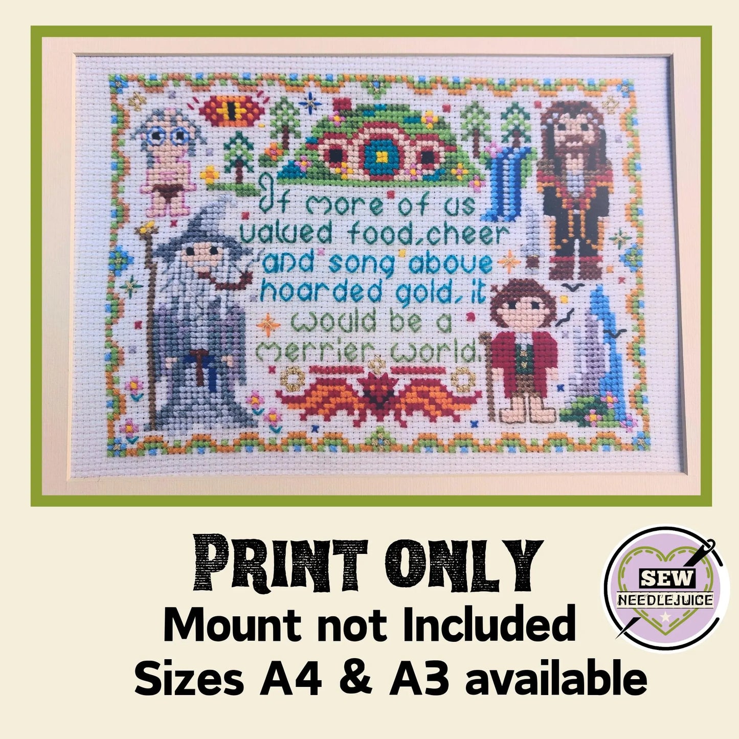 Wizard and Ring Cross Stitch Print