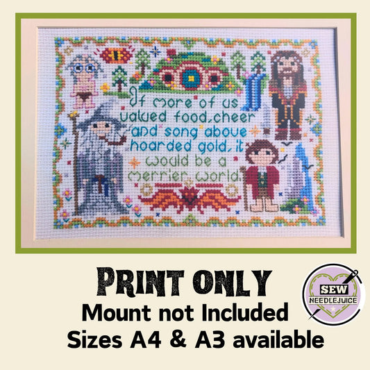 Wizard and Ring Cross Stitch Print