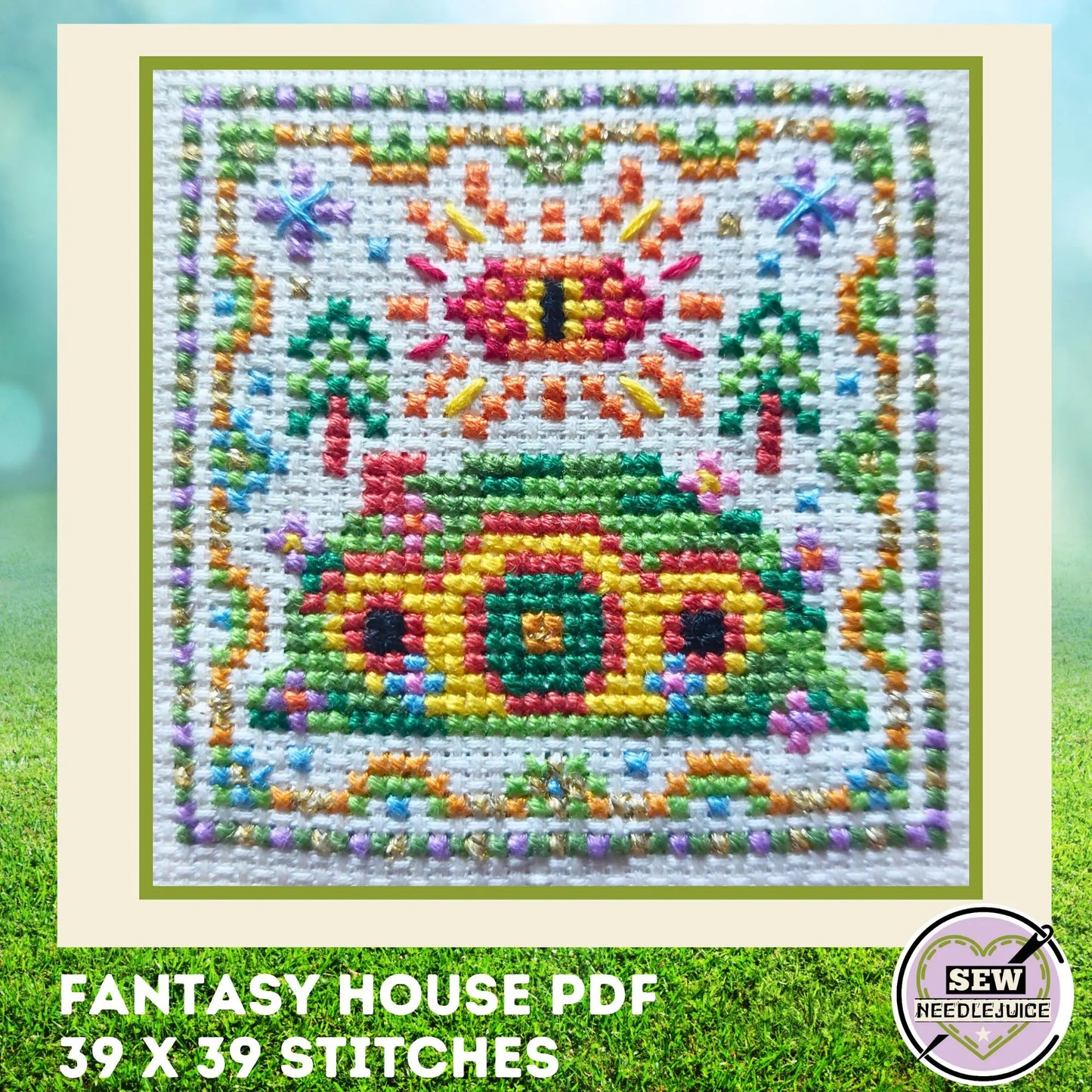 Fantasy House Cross Stitch Pattern: Rings & Wizards PDF Download