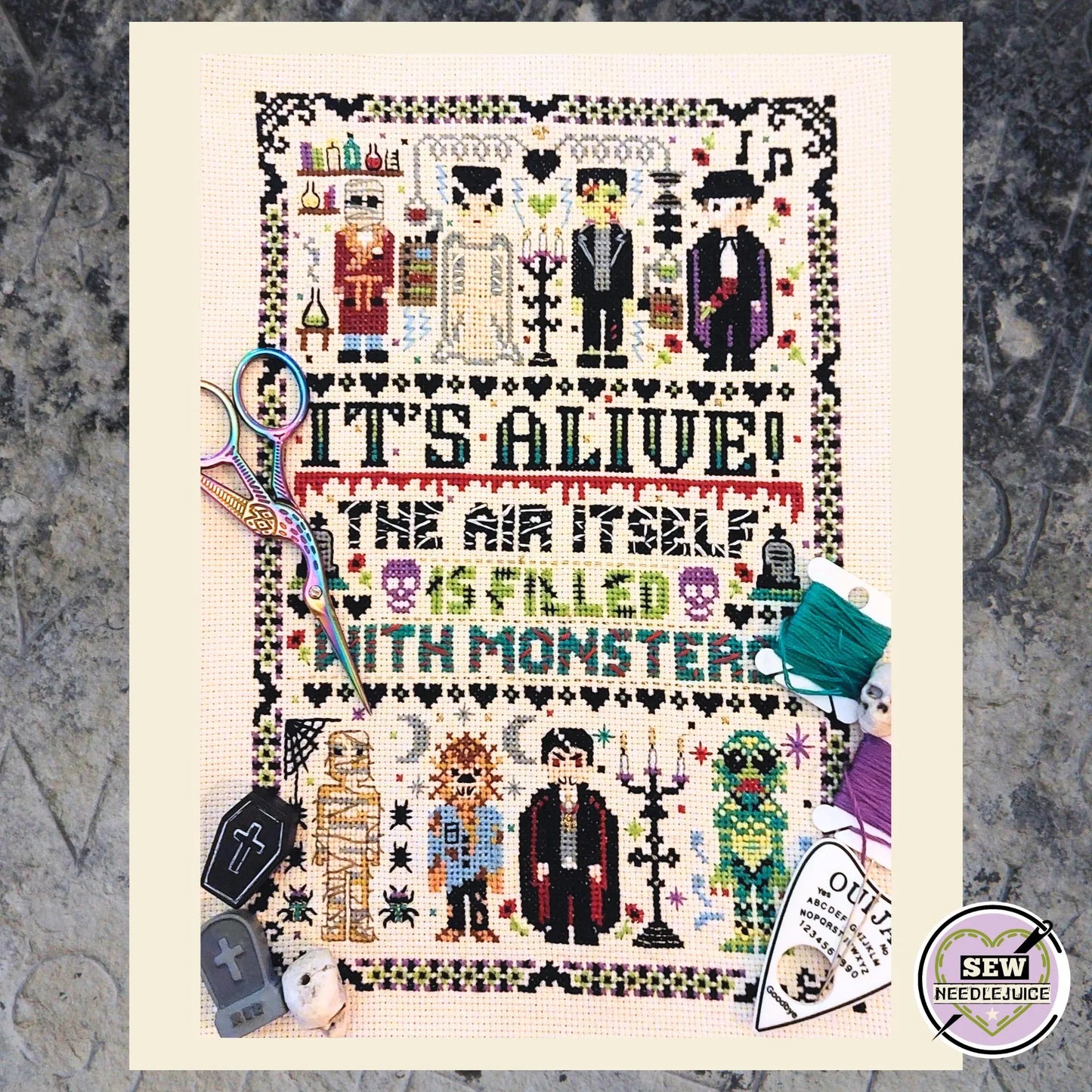 Classic Monsters Horror Movie Cross Stitch Pattern PDF Download