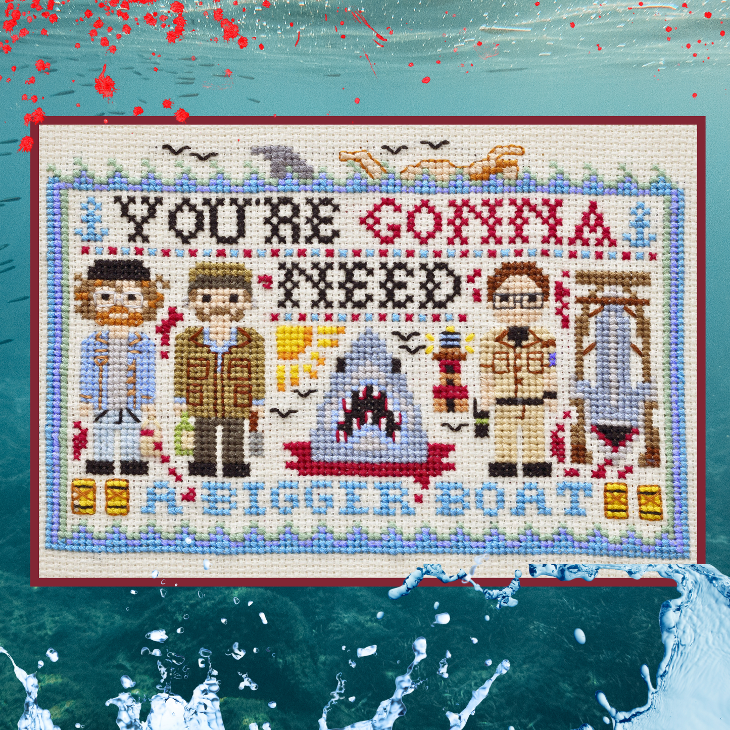Bigger Boat Cross Stitch Pattern PDF Download