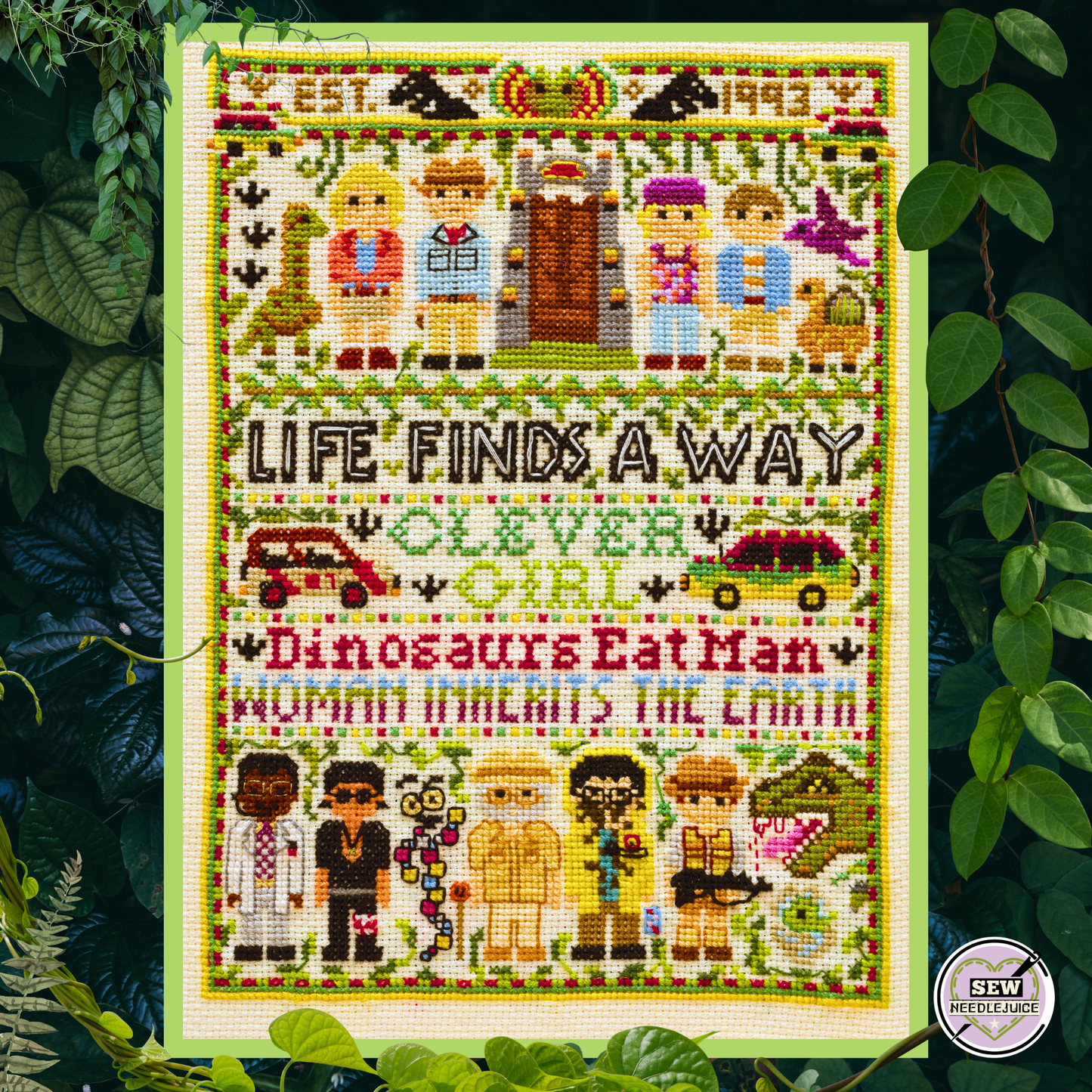 Jurassic Dinosaur Cross Stitch Pattern PDF Download