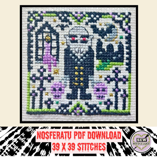 Nosferatu Vampire Dracula Cross Stitch Pattern PDF Download