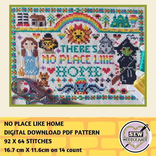 No Place Like Home, Wizard Cross Stitch Pattern, PDF Download