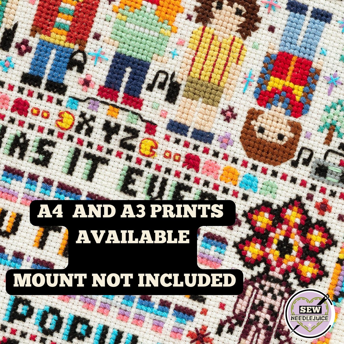 Stranger Upsidedown Cross Stitch Print