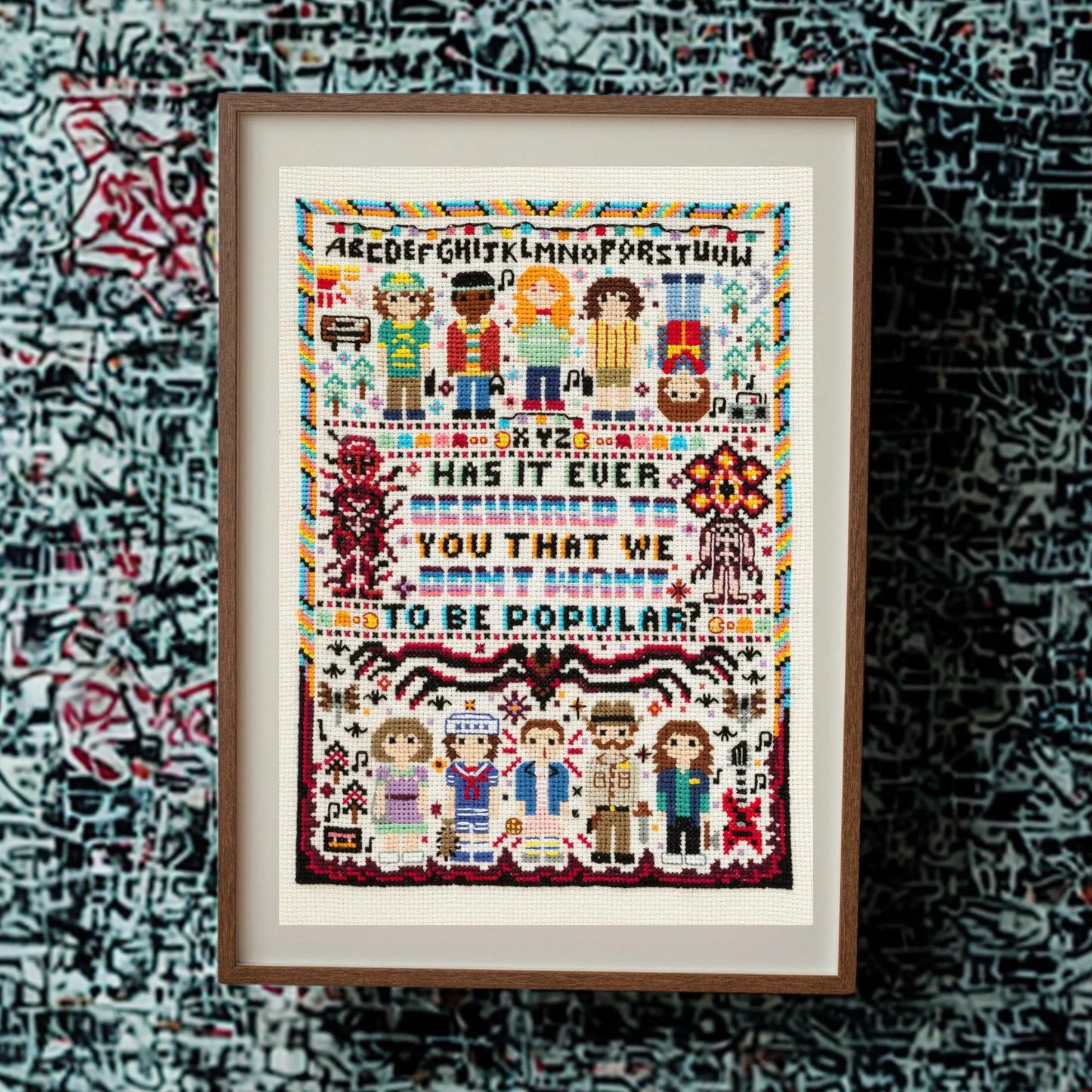 Stranger Upsidedown Cross Stitch Print