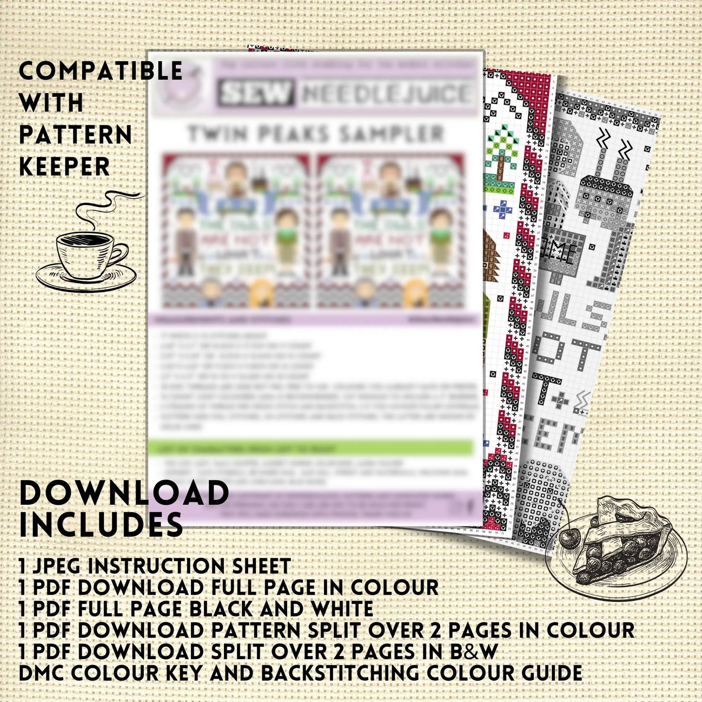 Twin Peaks Cross Stitch Pattern PDF Download