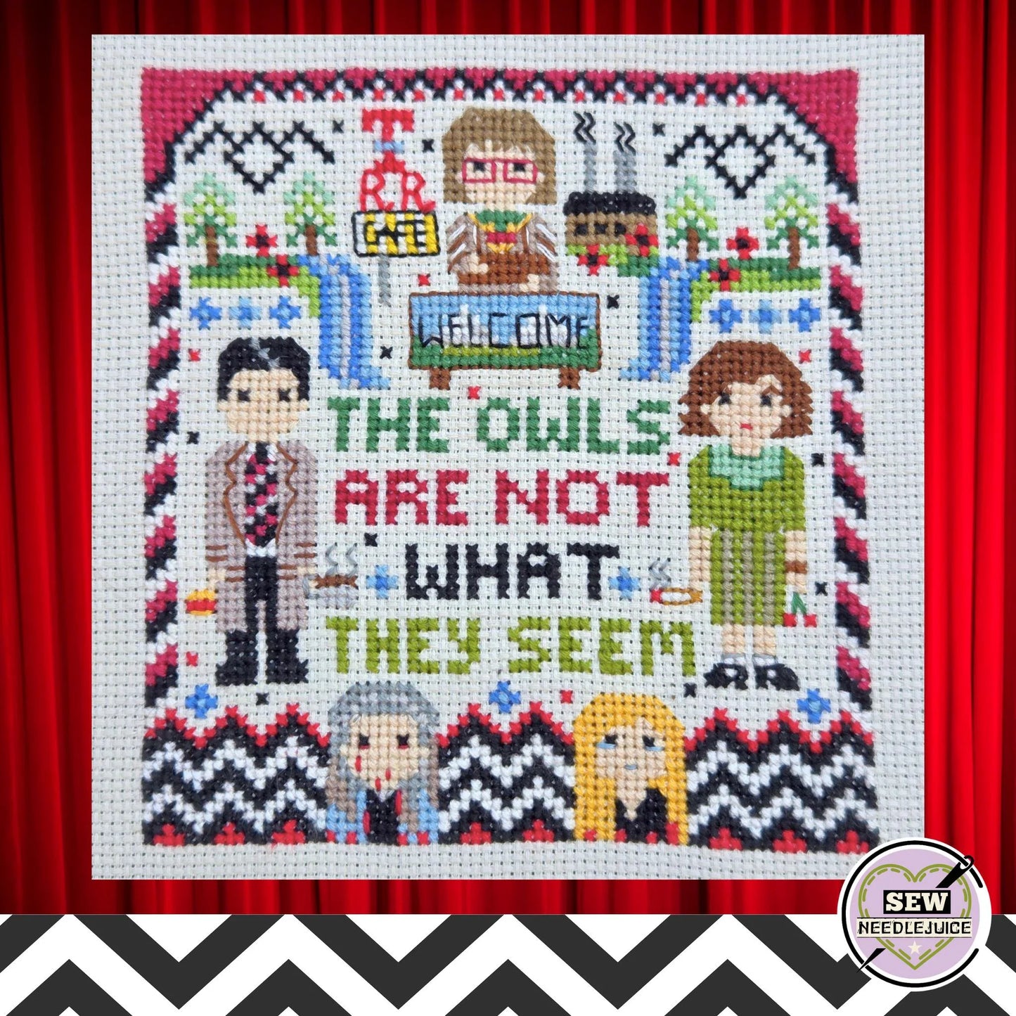 Twin Peaks Cross Stitch Pattern PDF Download
