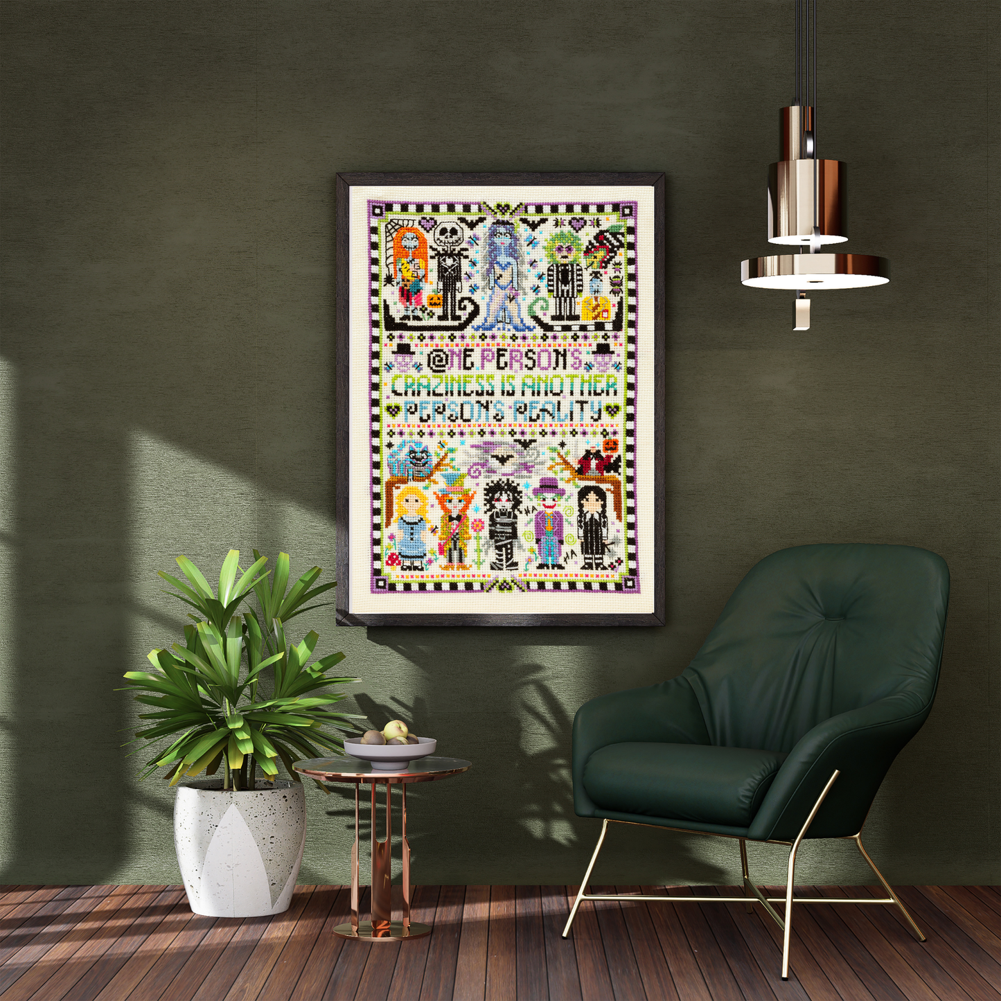 Tim Burton Cross Stitch Print,