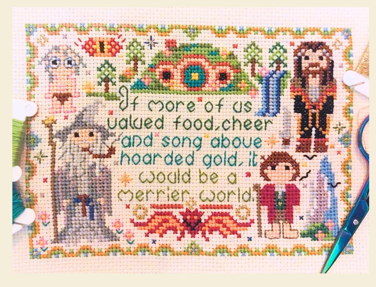 Wizard and Rings Cross Stitch Pattern PDF Download