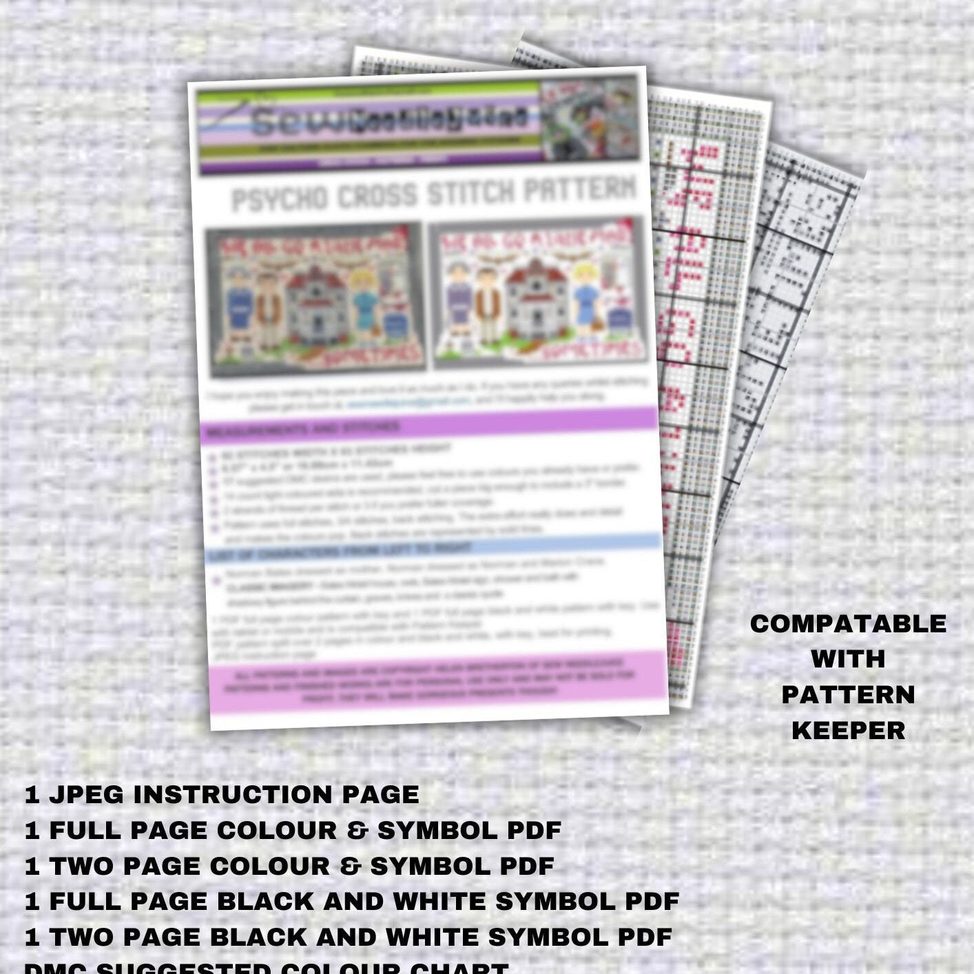 We All Go A Little Mad 1960 Cross Stitch Pattern PDF Download